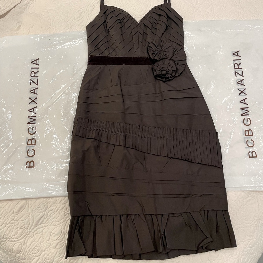 BCBG Silk Taffeta Strappy Cocktail Dress